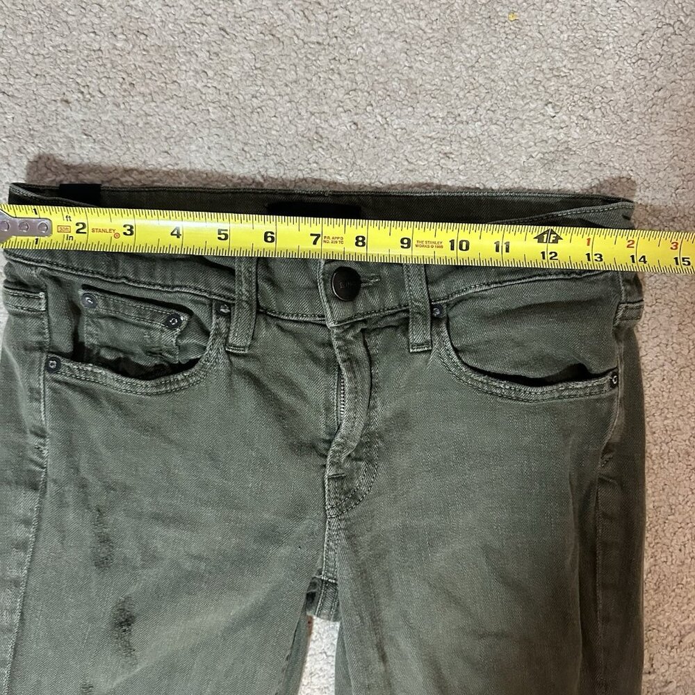 Vince Jeans Women’s Size 24 Green Lightly Distressed Skinny Fit Light Fading - Picture 6 of 12